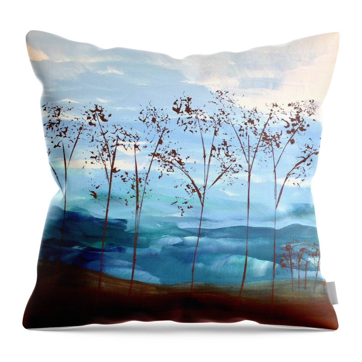 Sky Throw Pillow featuring the painting Light Breeze by Linda Bailey