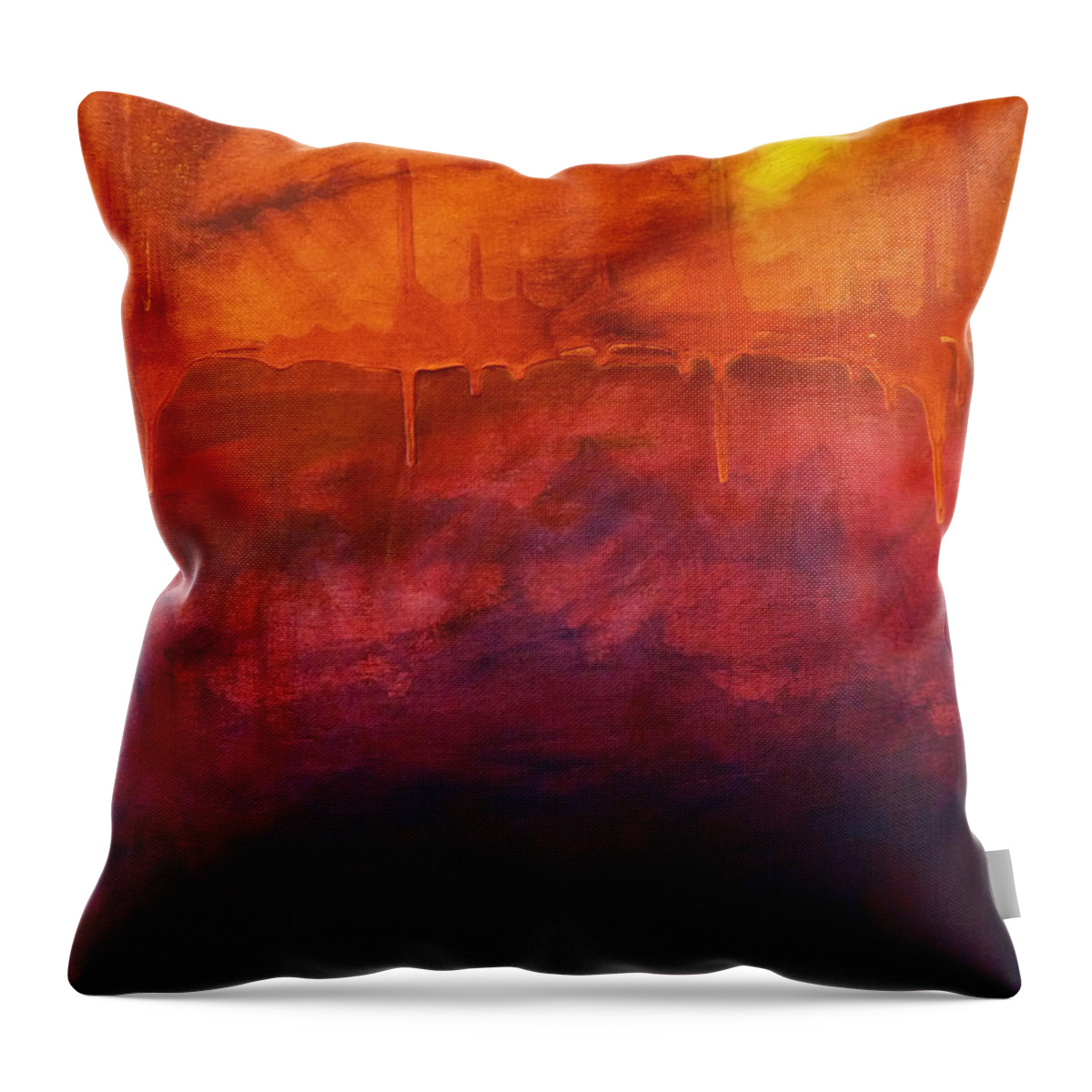 Abstract Throw Pillow featuring the painting Light by Nancy Merkle