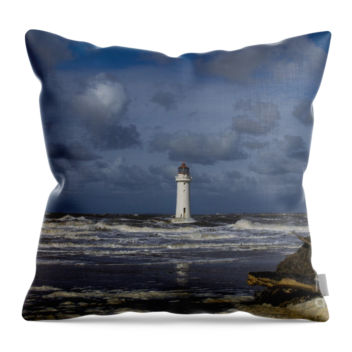 Light House Throw Pillow featuring the photograph lighthouse at New Brighton by Spikey Mouse Photography