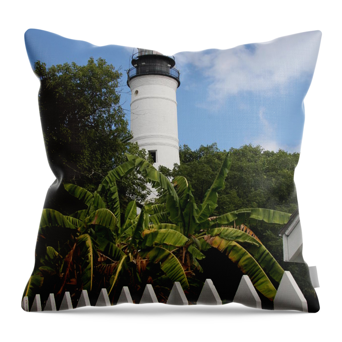 Ligthouse Throw Pillow featuring the photograph A Sailoirs Guide On The Florida Keys by Christiane Schulze Art And Photography