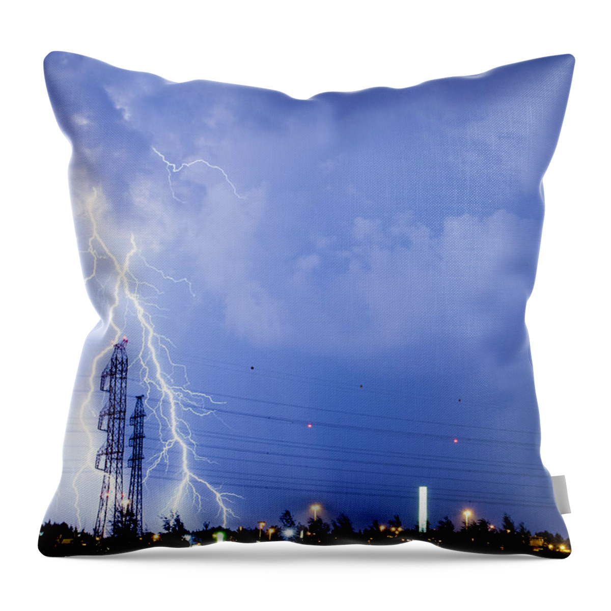 Tranquility Throw Pillow featuring the photograph Lightning Rod by Tuck Happiness Photography
