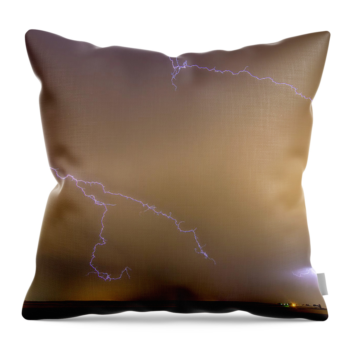 Lightning Throw Pillow featuring the photograph Lightning Thunderstorm the BIG and the Small by James BO Insogna