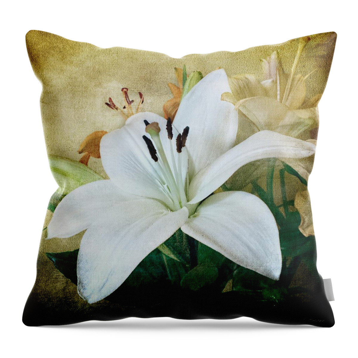 Lily Throw Pillow featuring the photograph Lilies for Linda by Melissa Bittinger