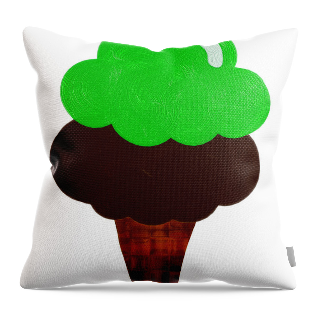 Food Throw Pillow featuring the digital art Lime And Chocolate Ice Cream by Andee Design