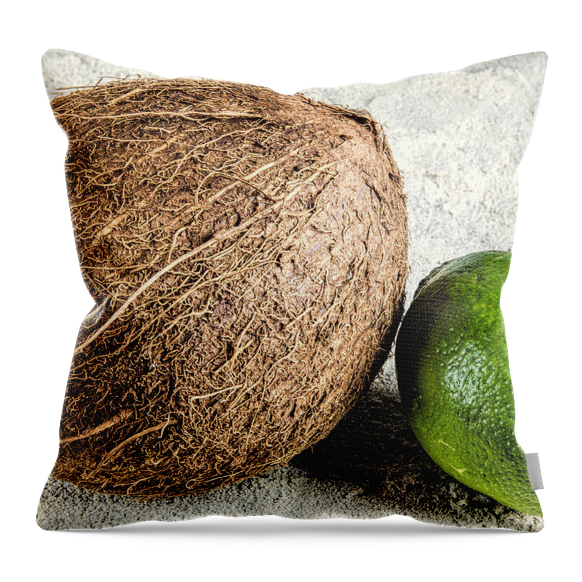 Lime In The Coconut Throw Pillow featuring the photograph Lime in the coconut by John Crothers
