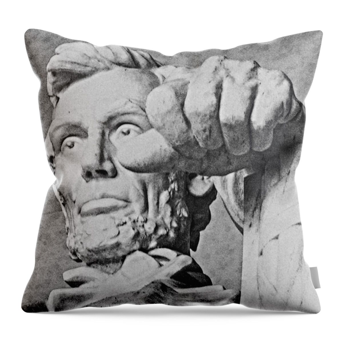 Abraham Lincoln Throw Pillow featuring the digital art Lincoln - 3463Charcoal 2 HP by David Lange