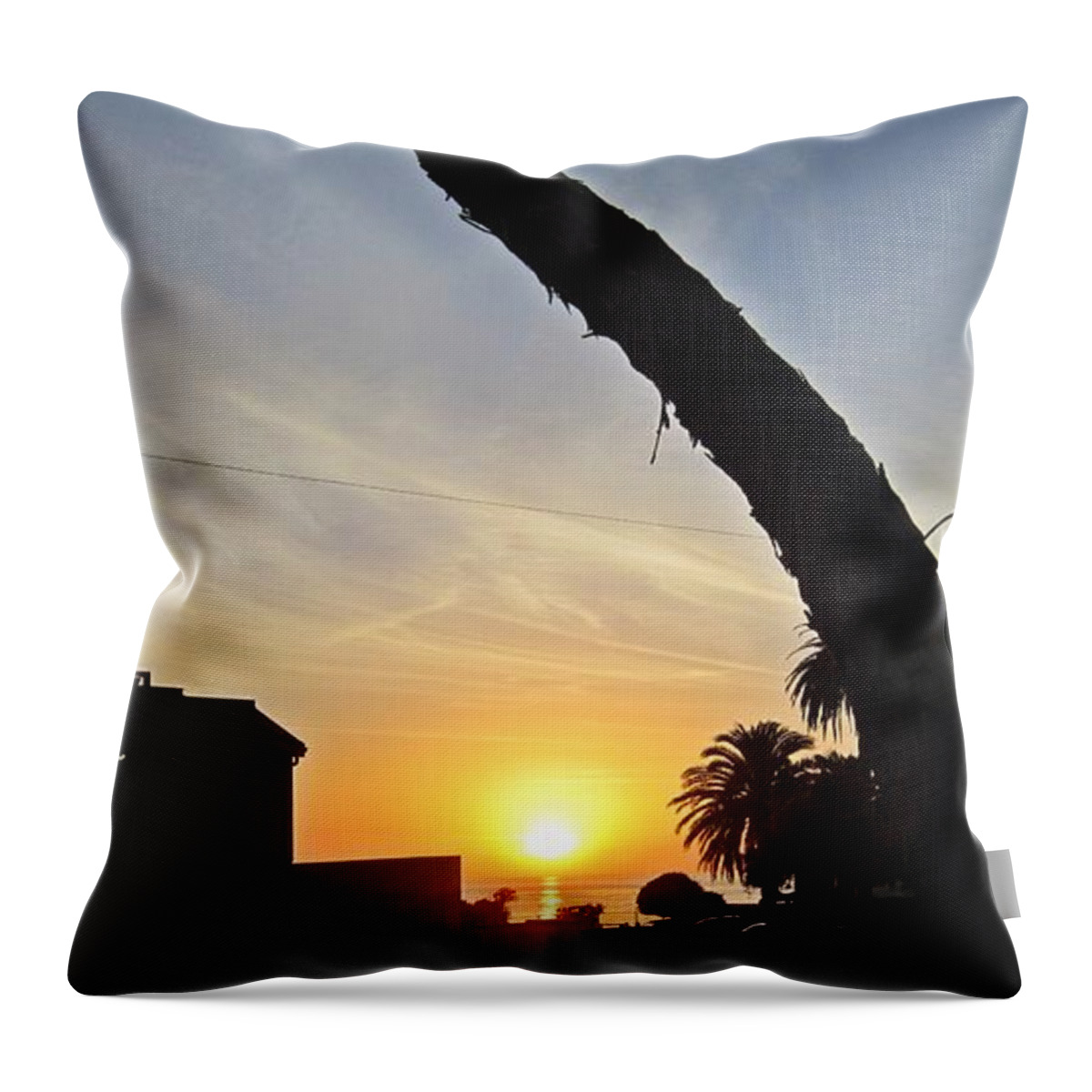 Linear Clouds Throw Pillow featuring the photograph Linear Clouds by Dan Twyman