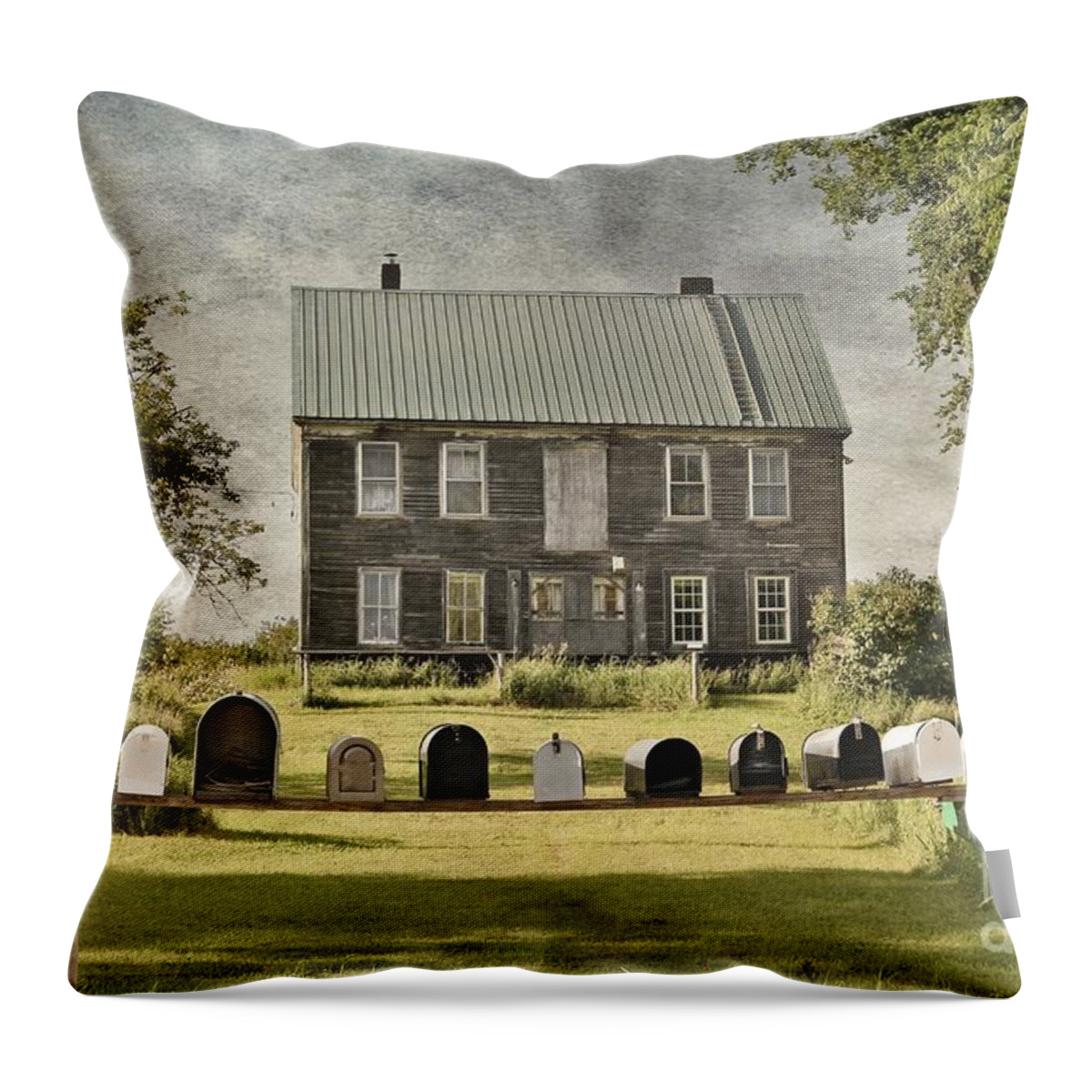 Maine Throw Pillow featuring the photograph Lined-Up by Karin Pinkham