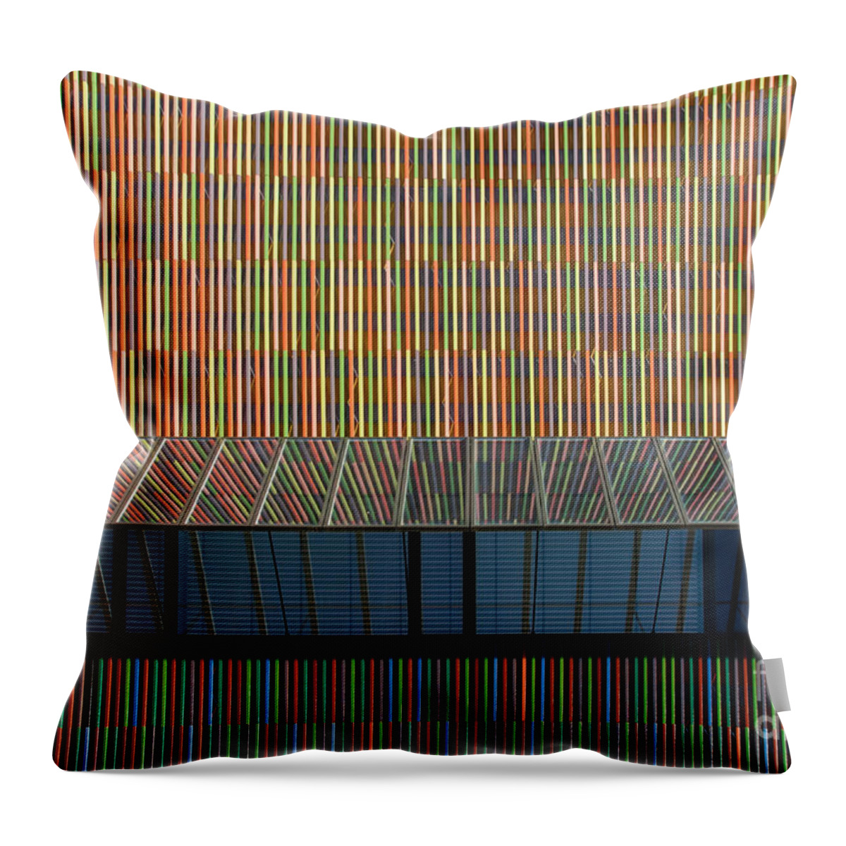 Architecture Throw Pillow featuring the photograph Lines - Pop by Hannes Cmarits
