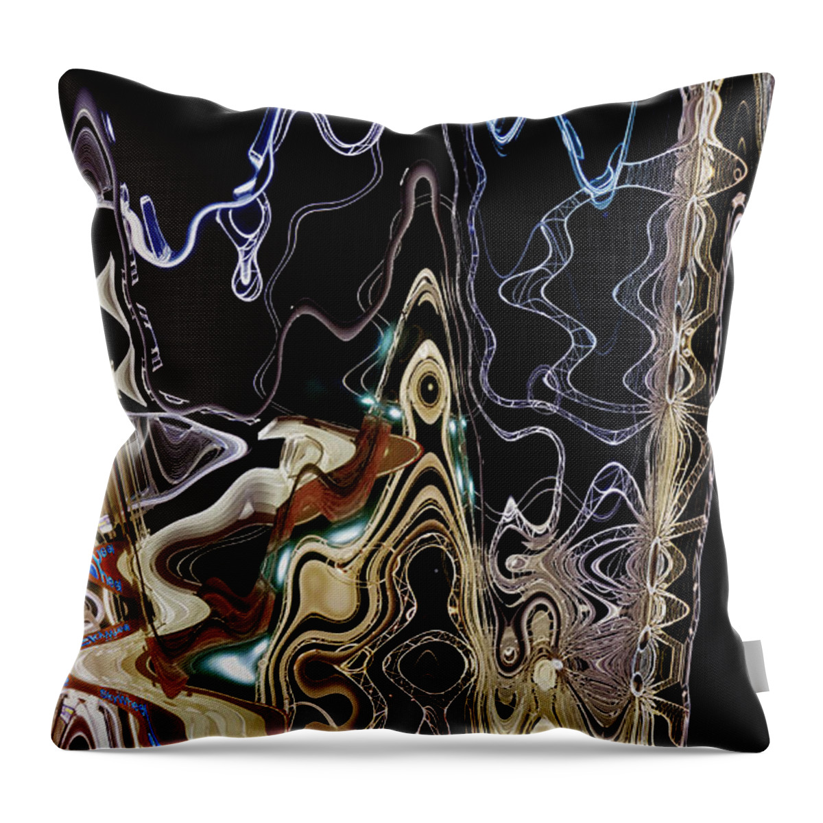 Abstract Throw Pillow featuring the photograph Liquid Metal II by Pennie McCracken
