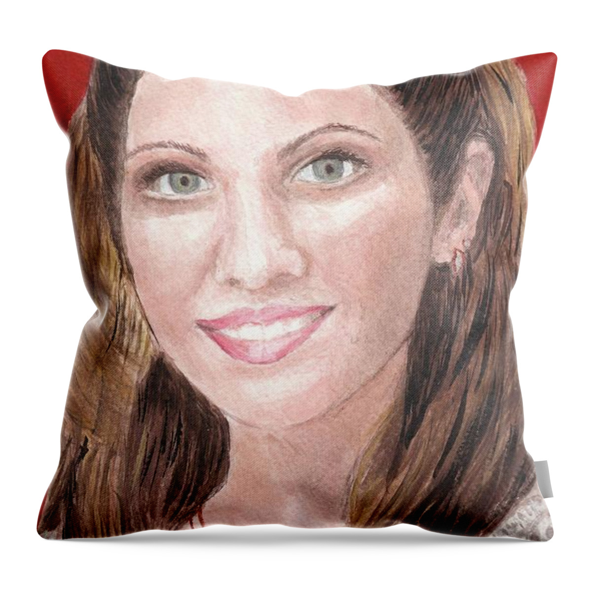 Jewlery Throw Pillow featuring the painting Lisa by Vickie G Buccini