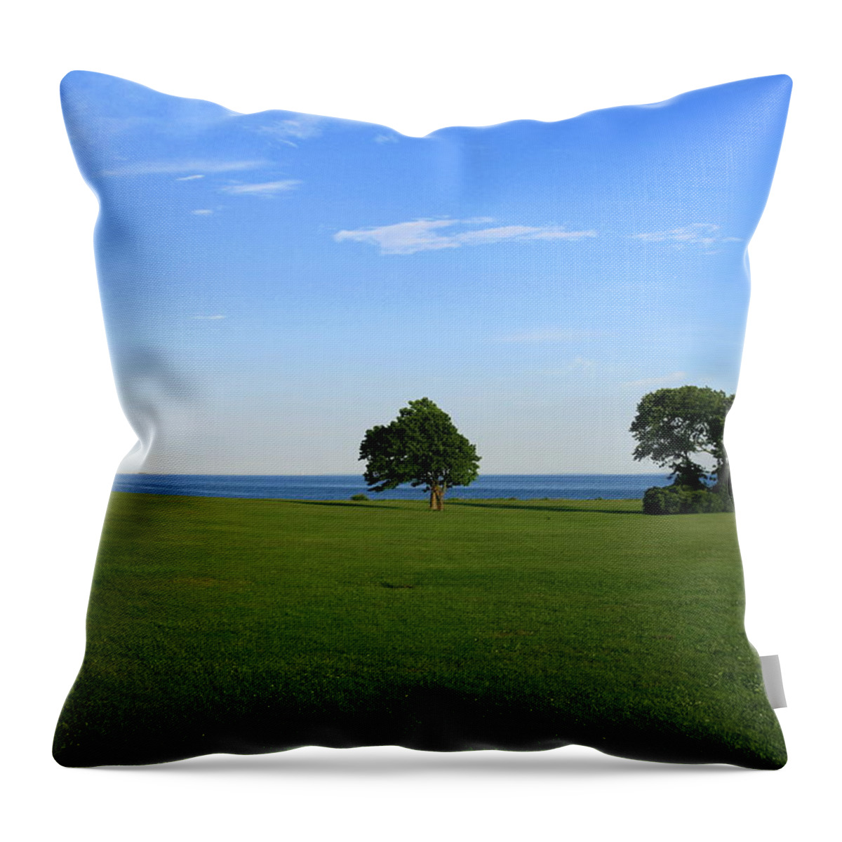 Ocean Throw Pillow featuring the photograph Listening to the Breeze by Neal Eslinger