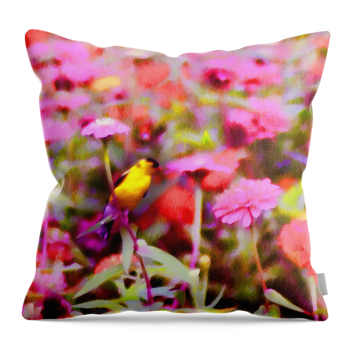 Little Birdie In The Spring Throw Pillow featuring the photograph Little Birdie in the Spring by Bill Cannon