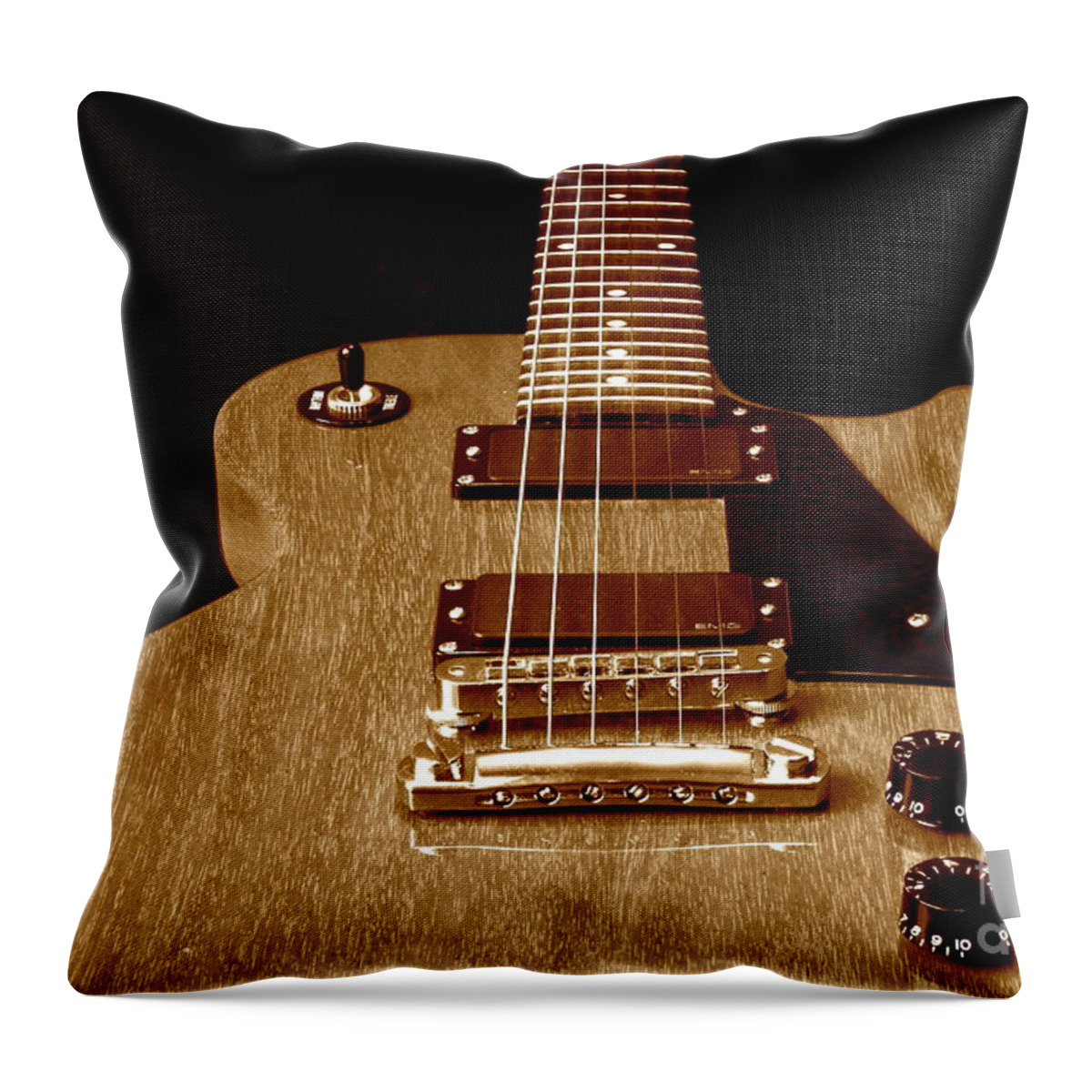 Les Paul Throw Pillow featuring the photograph Little Les Can Be More by Robert Frederick