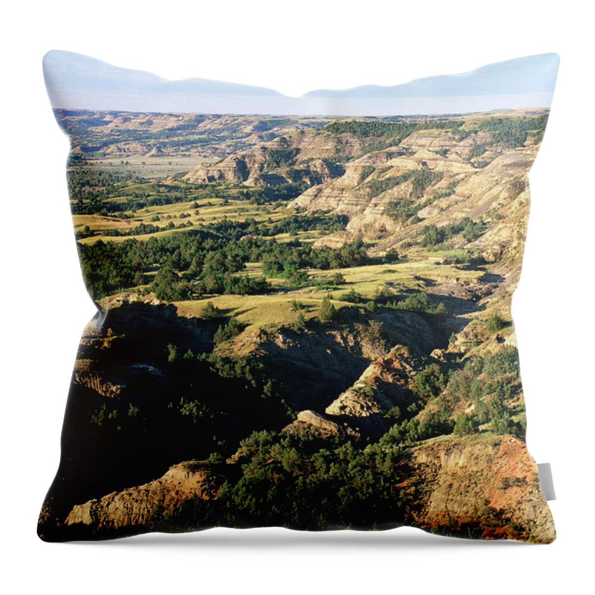 Scenics Throw Pillow featuring the photograph Little Missouri River Valley From Oxbow by John Elk