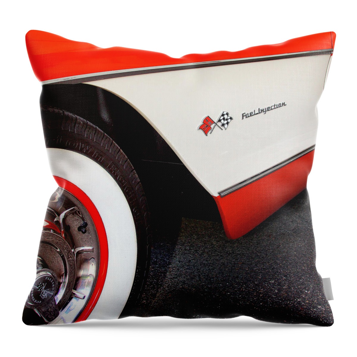 Car Auction Throw Pillow featuring the photograph LITTLE RED CORVETTE Palm Springs by William Dey