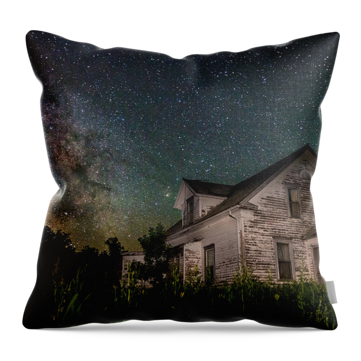 Dark Throw Pillow featuring the photograph Little White House by Aaron J Groen