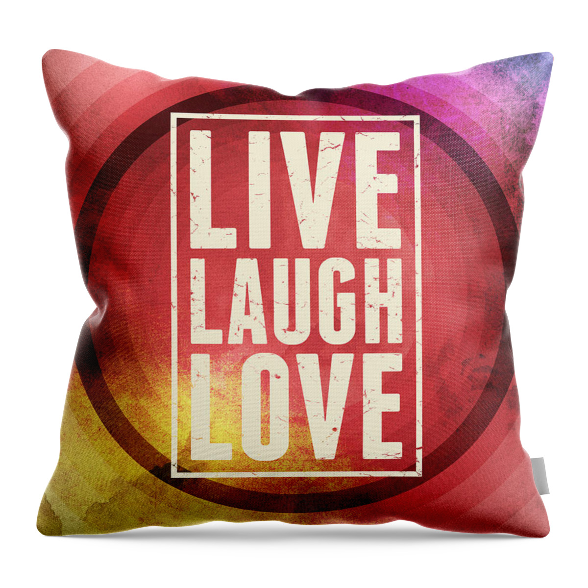Live Laugh Love Throw Pillow featuring the digital art Live Laugh Love by Phil Perkins