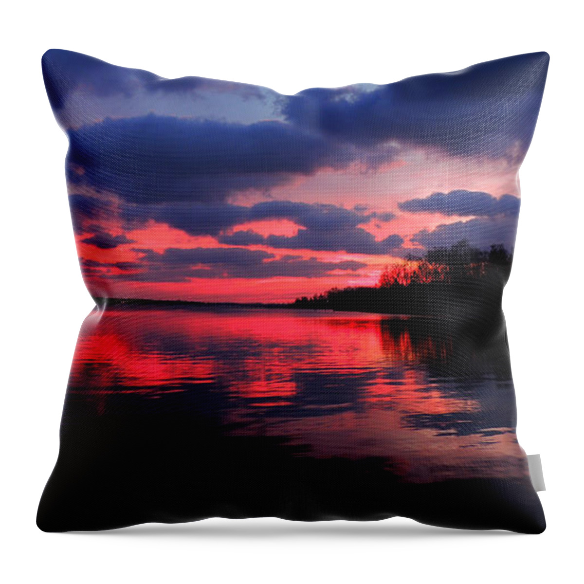 Locust Sunset Throw Pillow featuring the photograph Locust Sunset by Raymond Salani III