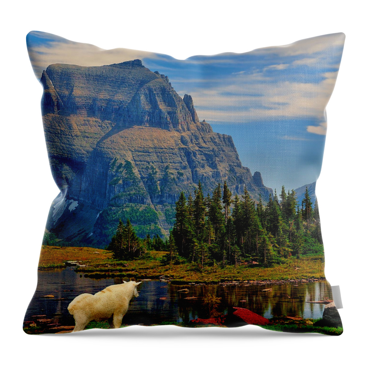 Glacier National Park Throw Pillow featuring the photograph Logan Pass in Glacier National Park by Greg Norrell