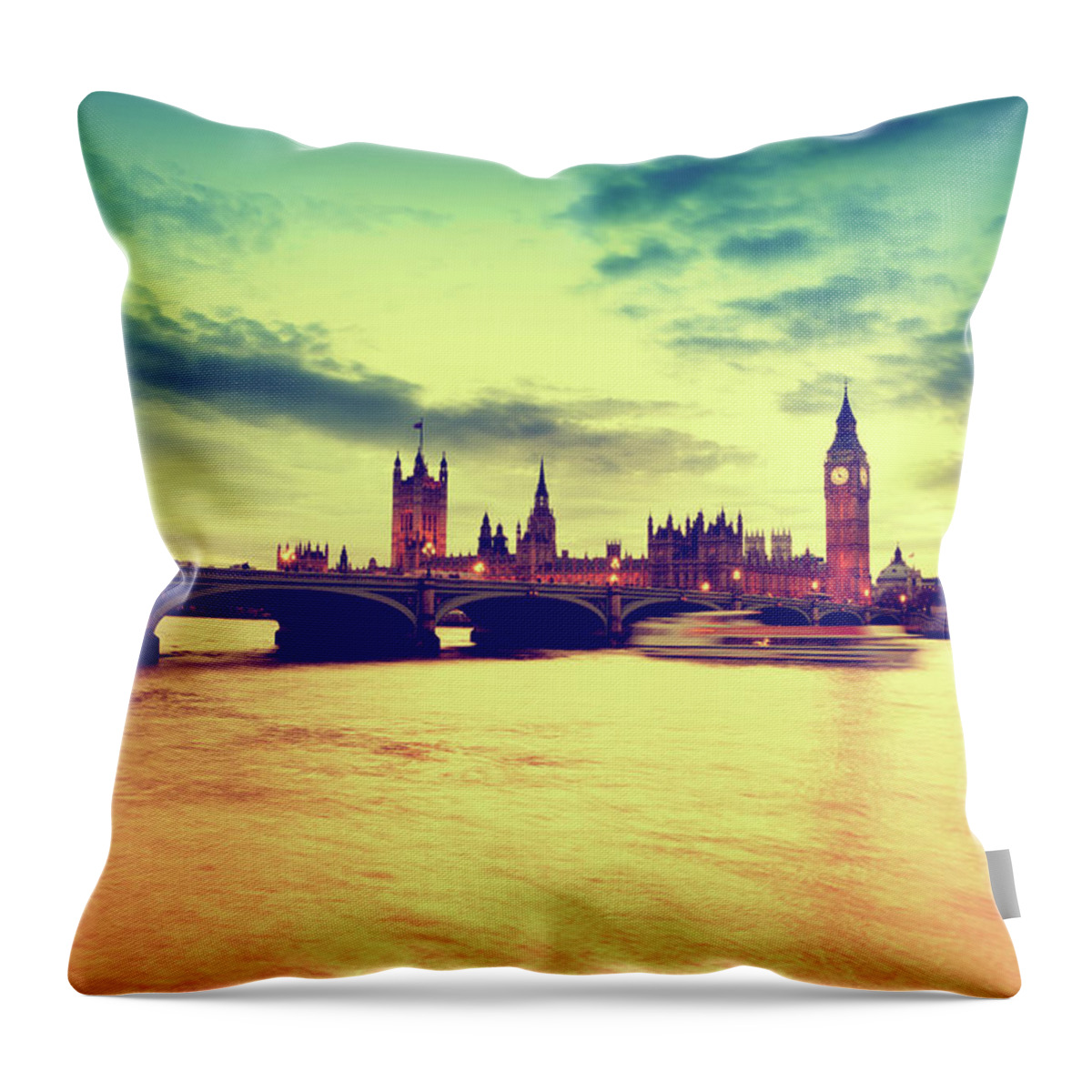 Clock Tower Throw Pillow featuring the photograph London City by Martin-dm