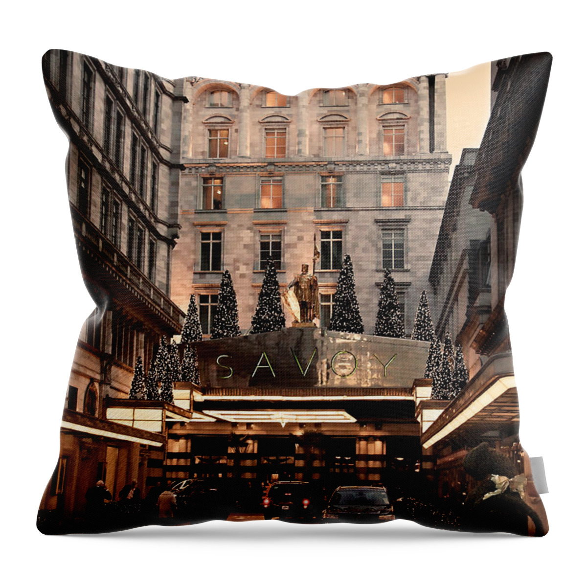 Savoy Throw Pillow featuring the photograph London Scene 3 by Jasna Buncic