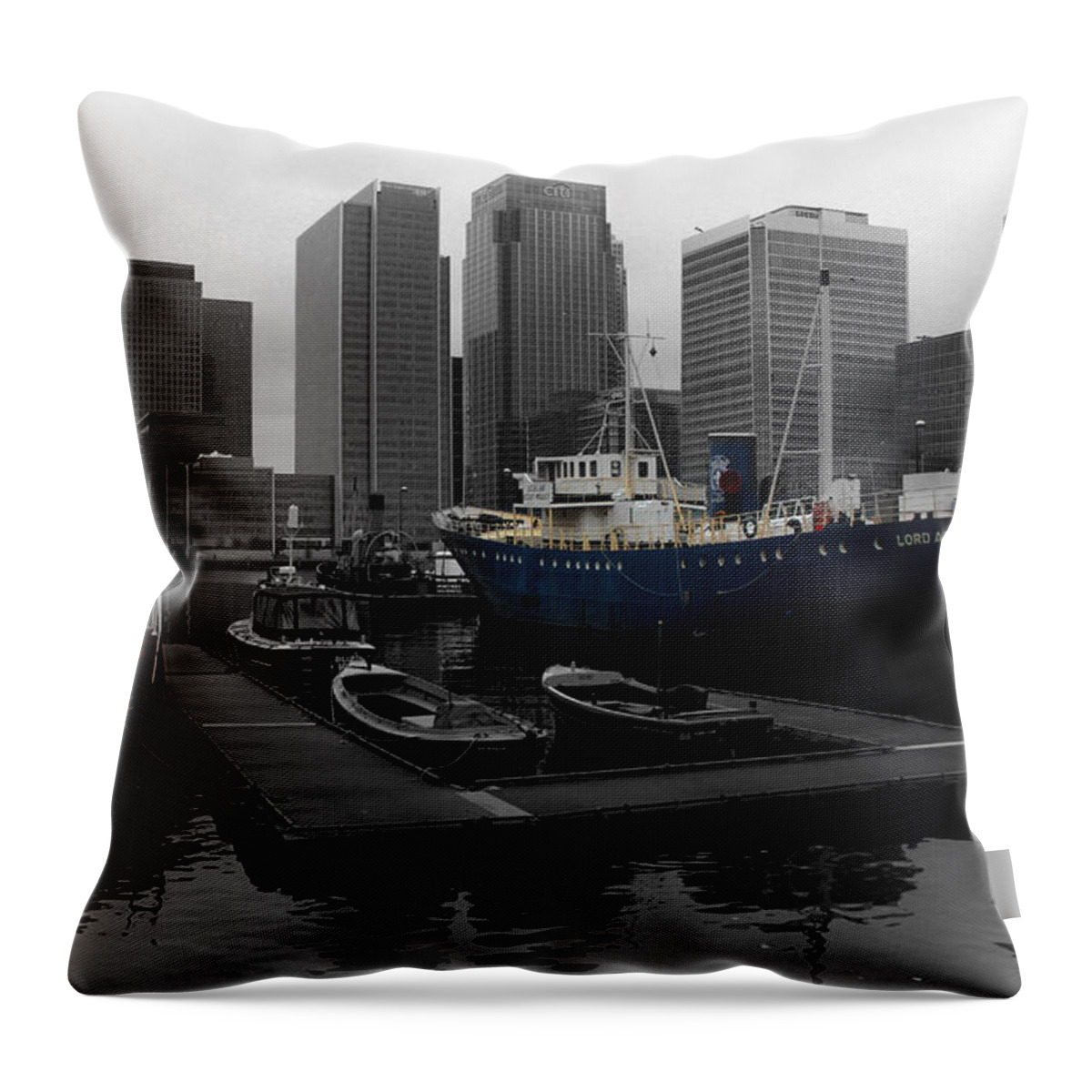 London Throw Pillow featuring the photograph London's Docklands by Martin Newman