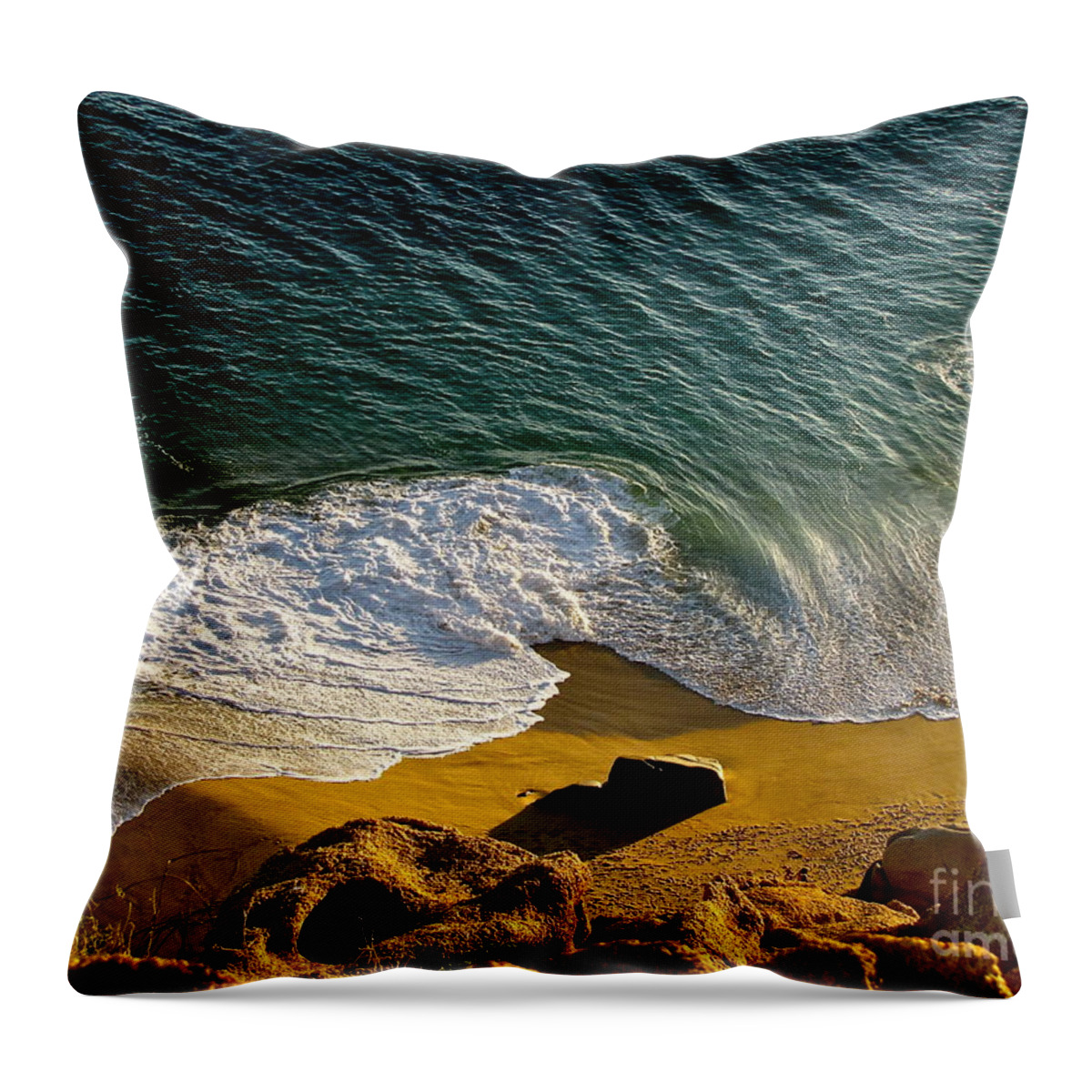 Photography Throw Pillow featuring the photograph Lone Hiker at Sunset on Secluded Beach at Cabo San Lucas by Sean Griffin