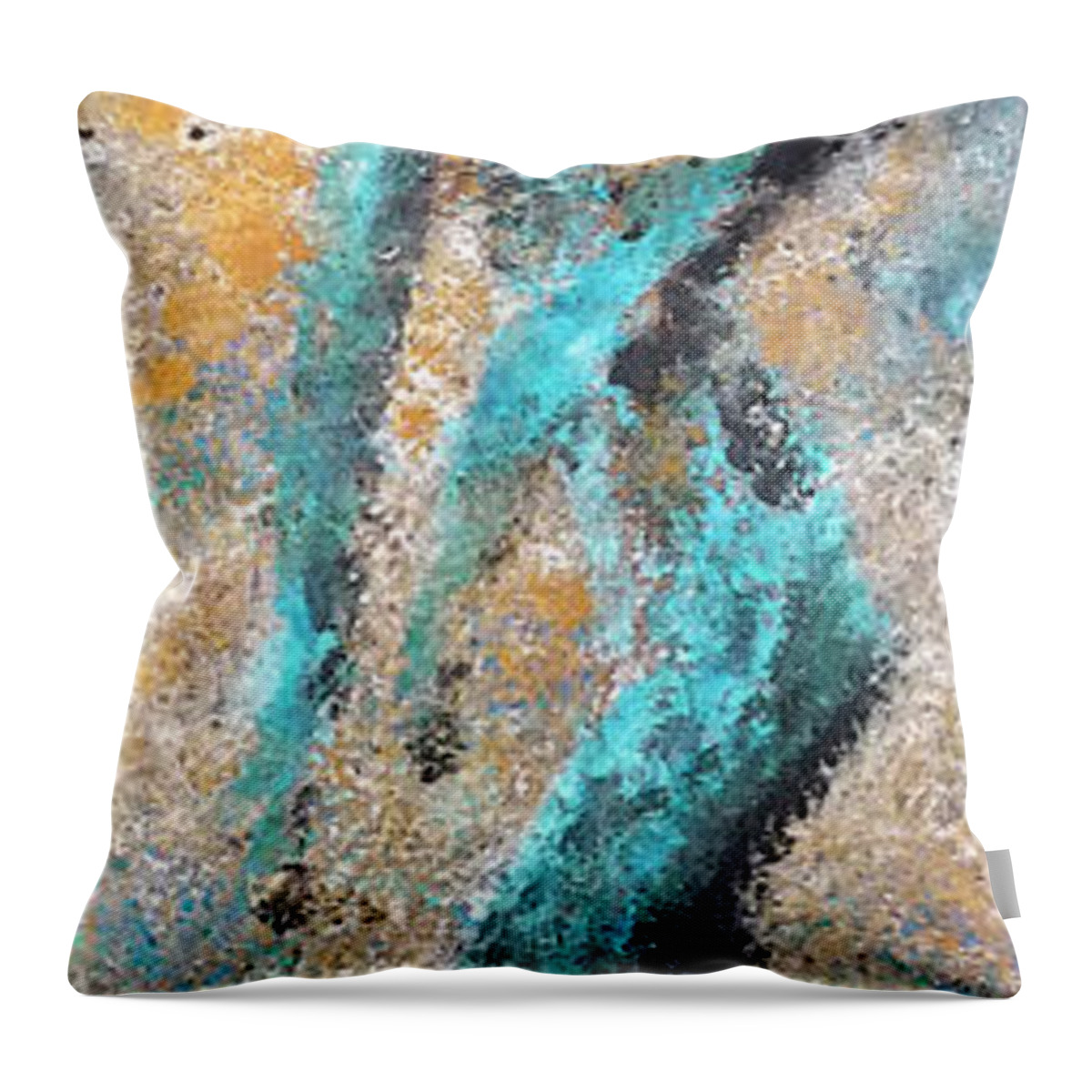 Acrylic Throw Pillow featuring the painting Lone Squaw by David Hansen