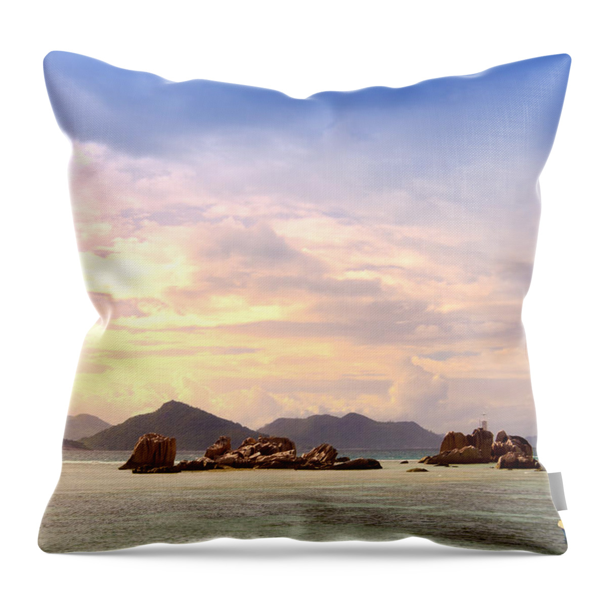 Landscape Throw Pillow featuring the photograph Lonely boat by Alexey Stiop