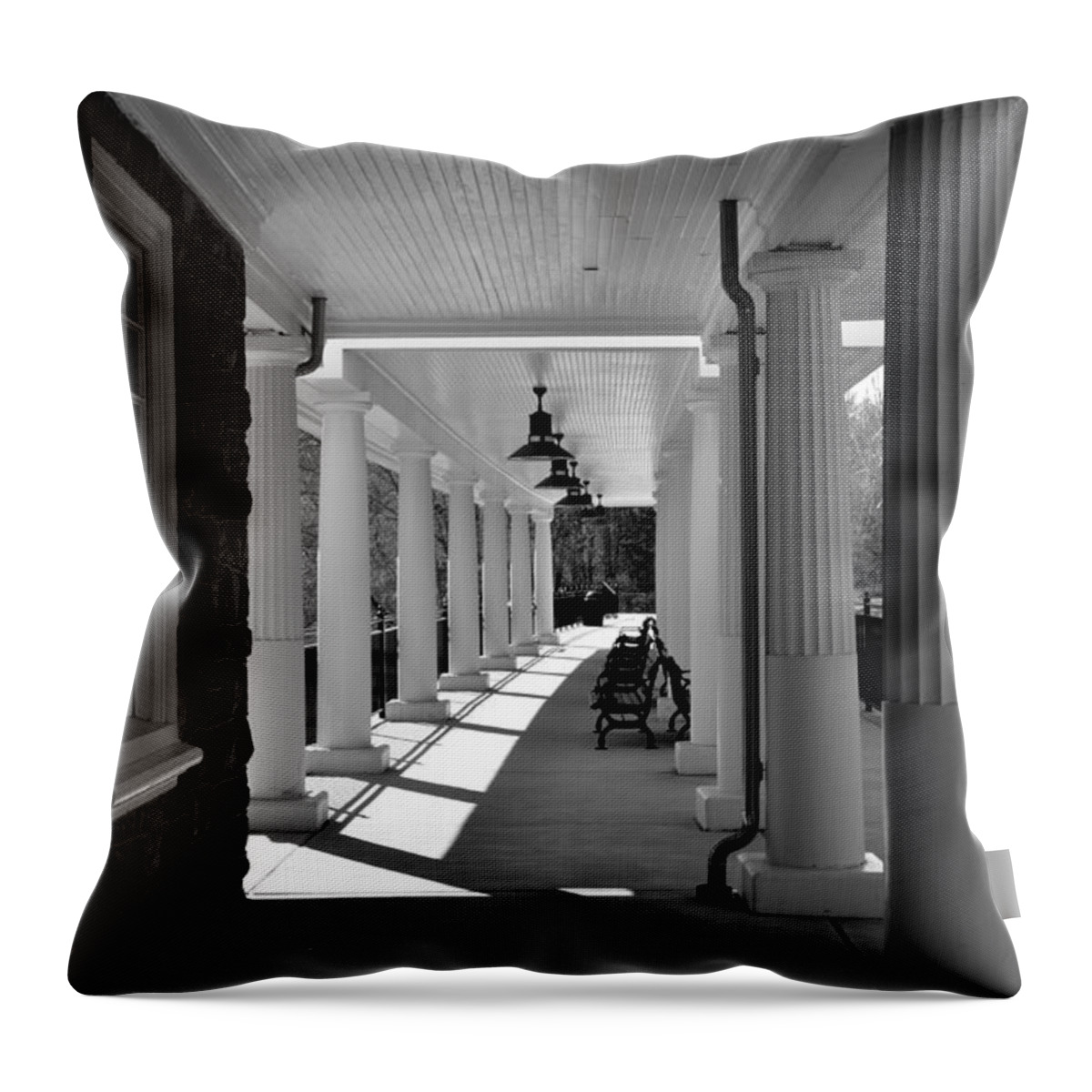 Trains Throw Pillow featuring the photograph Lonely Train Station at Valley Forge by Kathi Isserman