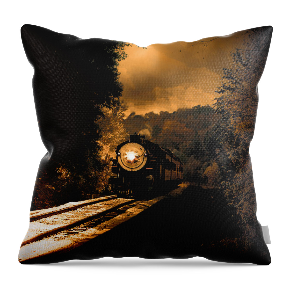 Transportation Throw Pillow featuring the photograph Lonesome Whistle by Robert Frederick