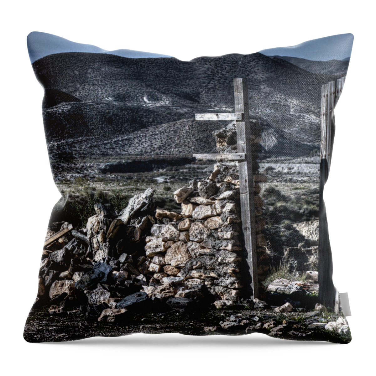Ruin Throw Pillow featuring the photograph Long gone past by Heiko Koehrer-Wagner