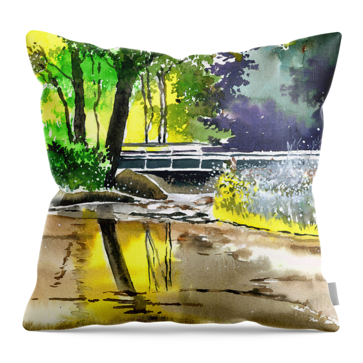 Nature Throw Pillow featuring the painting Long time No see by Anil Nene