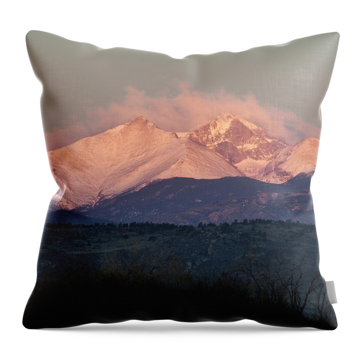 Longs Throw Pillow featuring the photograph Longs Peak 1 by Aaron Spong