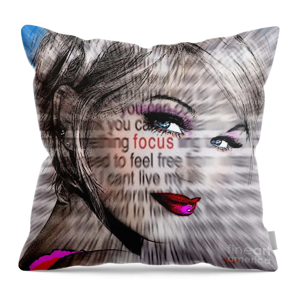 Painting Throw Pillow featuring the digital art Look At Me by Angie Braun