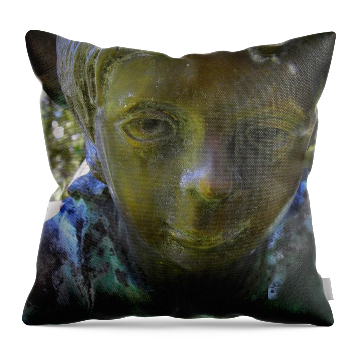 Bronze Children Throw Pillow featuring the photograph Look into My Eyes by Frank Wilson