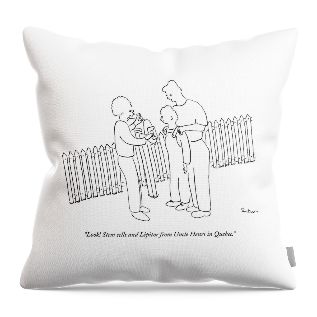 ?look! Stem Cells And Lipitor From Uncle Henri Throw Pillow