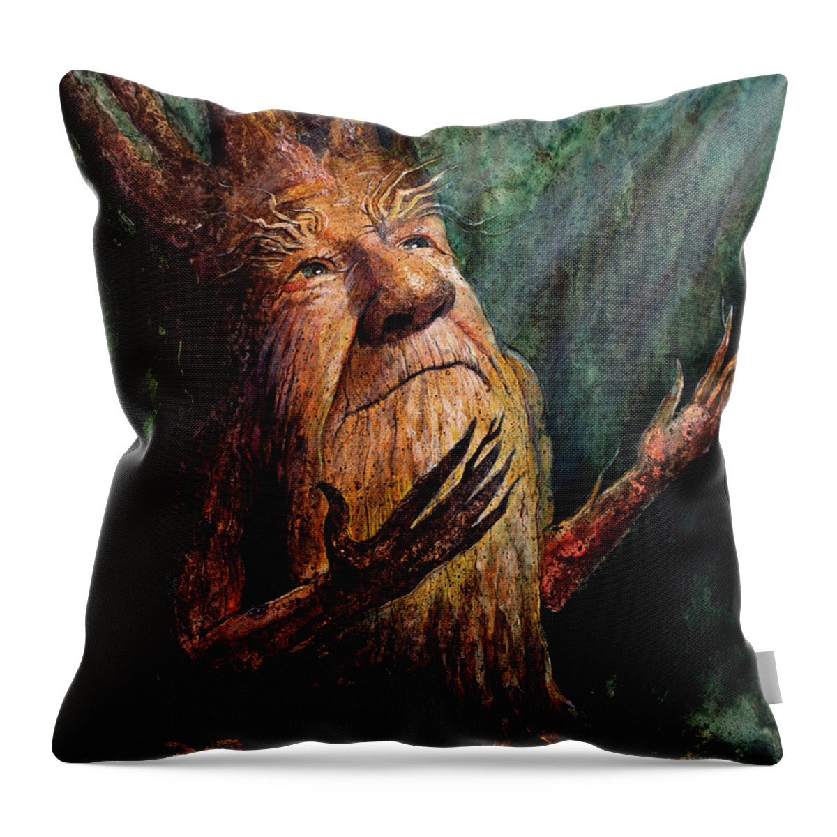 Trees With Faces Throw Pillow featuring the painting Looking To the Light by Frank Robert Dixon