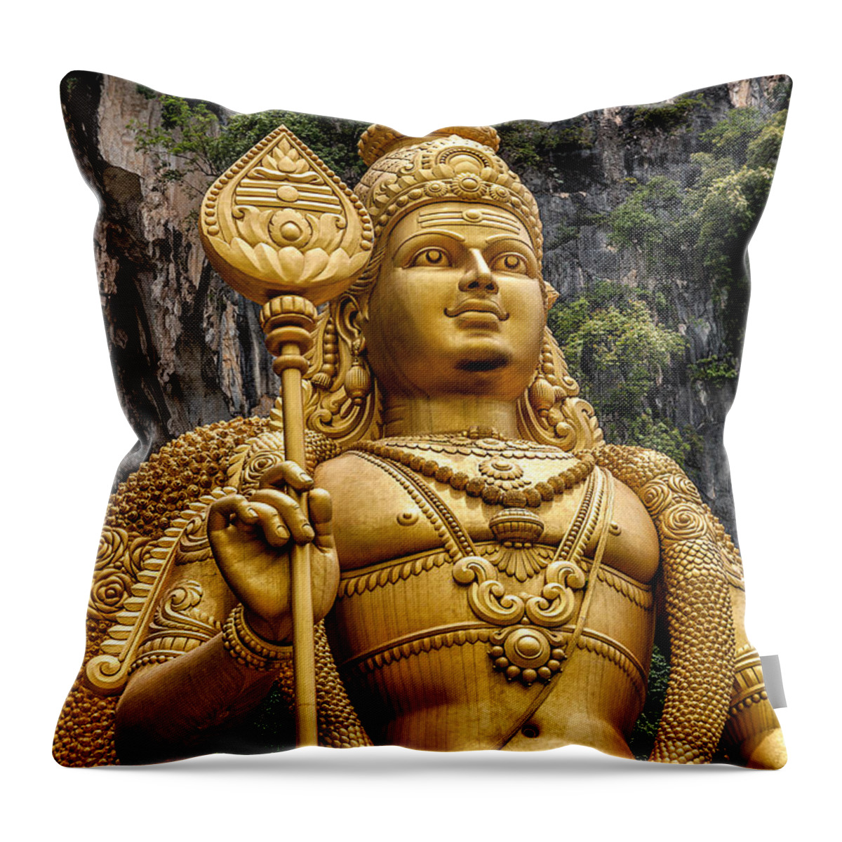 Lord Murugan Throw Pillow featuring the photograph Lord Murugan by Adrian Evans