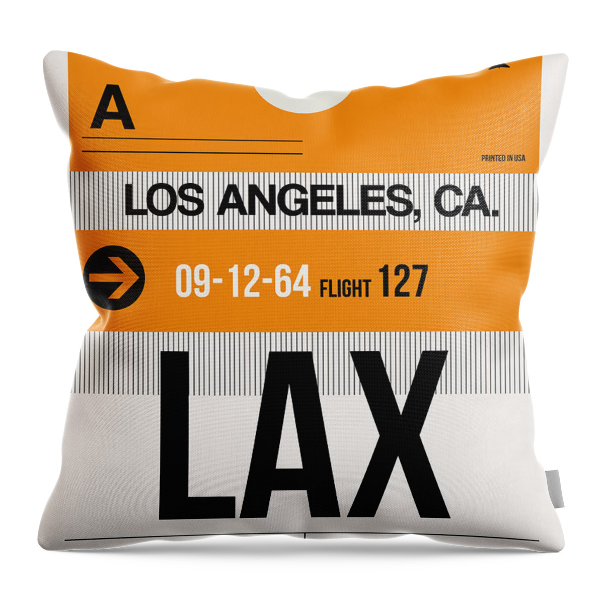 Throw Pillow featuring the digital art Los Angeles Luggage Poster 2 by Naxart Studio