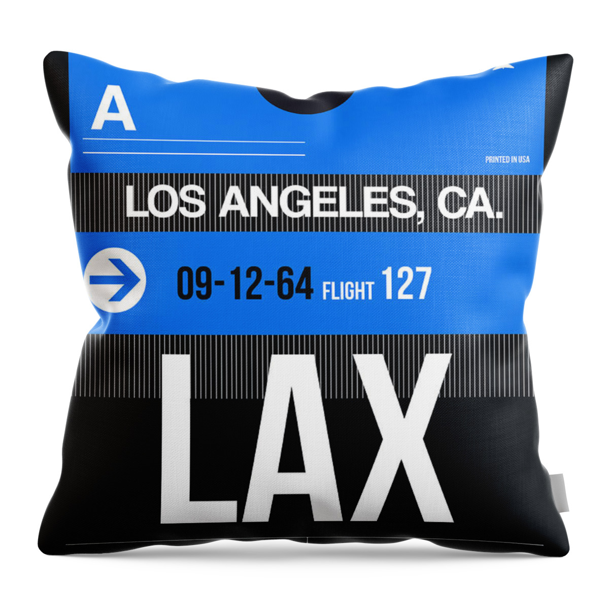  Throw Pillow featuring the digital art Los Angeles Luggage Poster 3 by Naxart Studio