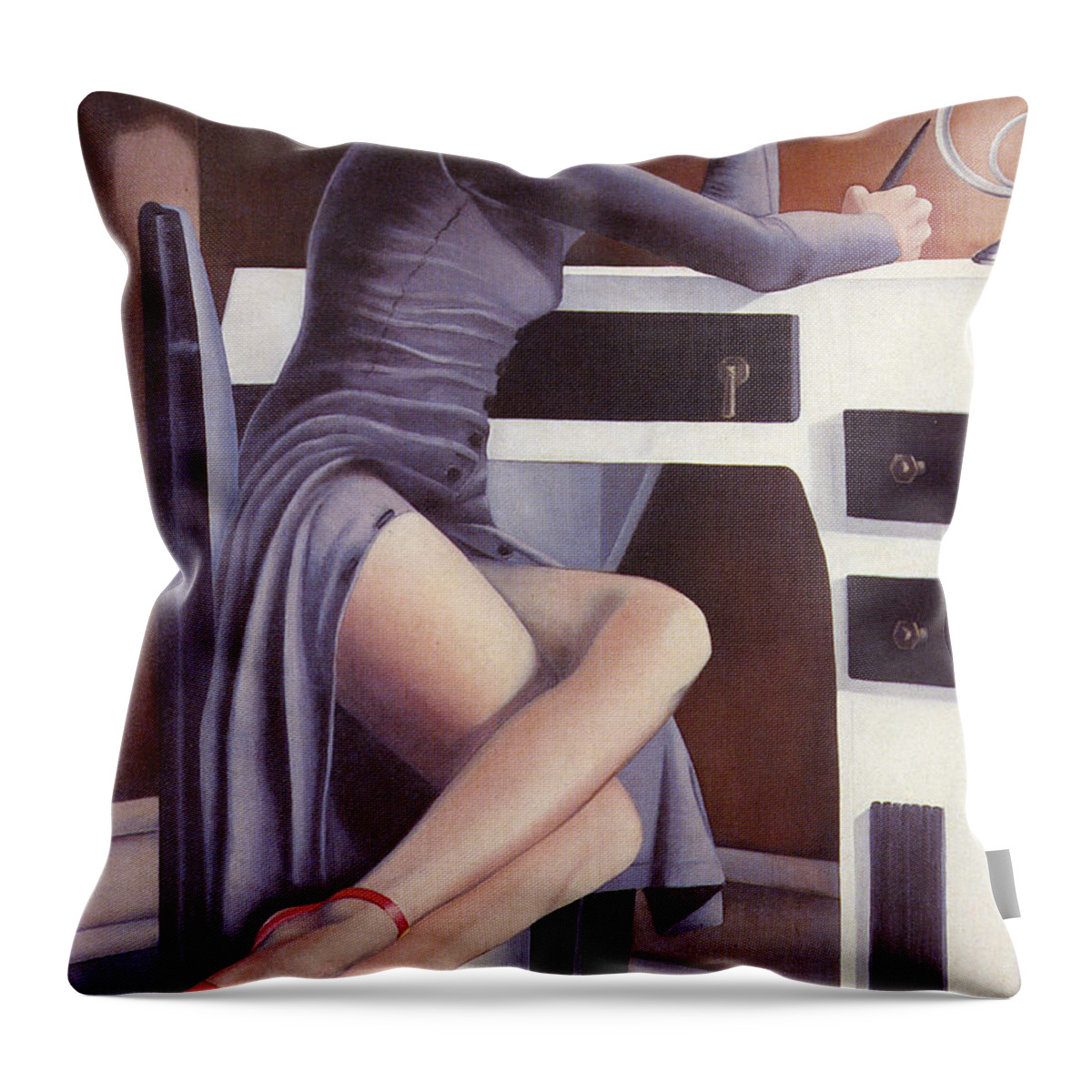Feminine Throw Pillow featuring the painting Louise by Mary Ann Leitch