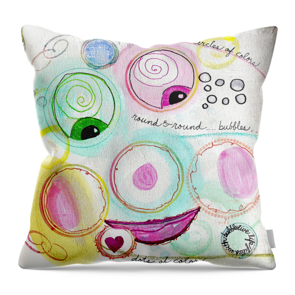 Watercolor Throw Pillow featuring the mixed media Love a Clown by Ruth Dailey