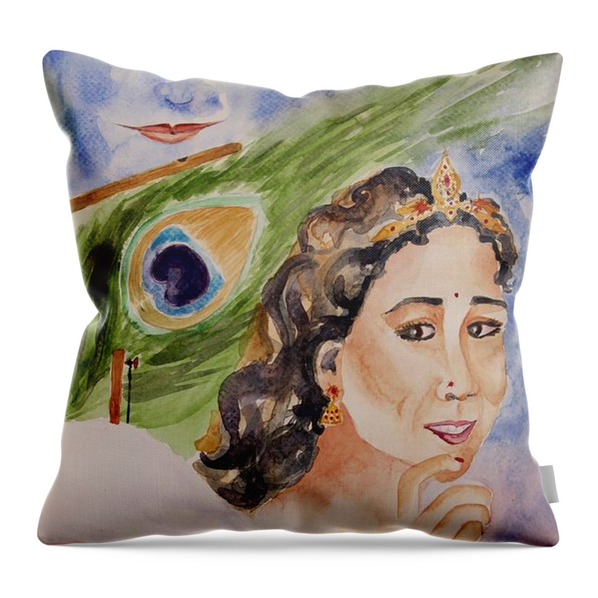 Love Throw Pillow featuring the painting Love and Devotion by Geeta Yerra