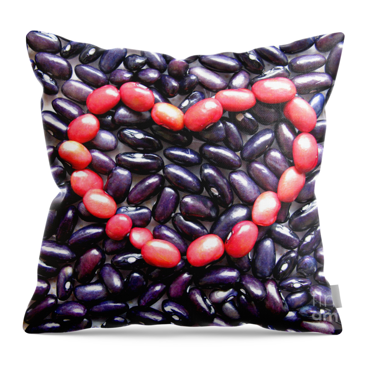 Heart Throw Pillow featuring the photograph Love Beans #01 by Ausra Huntington nee Paulauskaite
