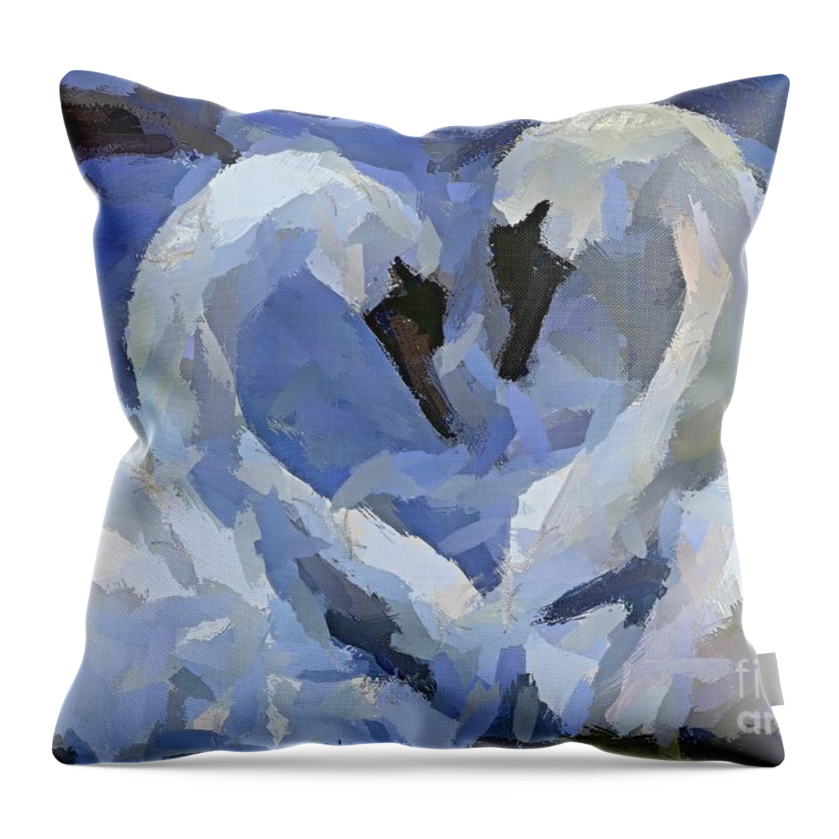 Expression Throw Pillow featuring the painting Love In Blue by Dragica Micki Fortuna