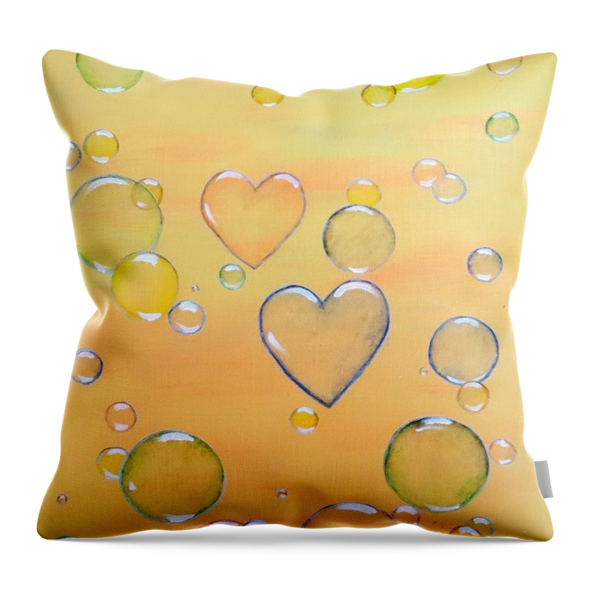 Love Is In The Air Throw Pillow featuring the painting Love is in the Air by Karen Jane Jones