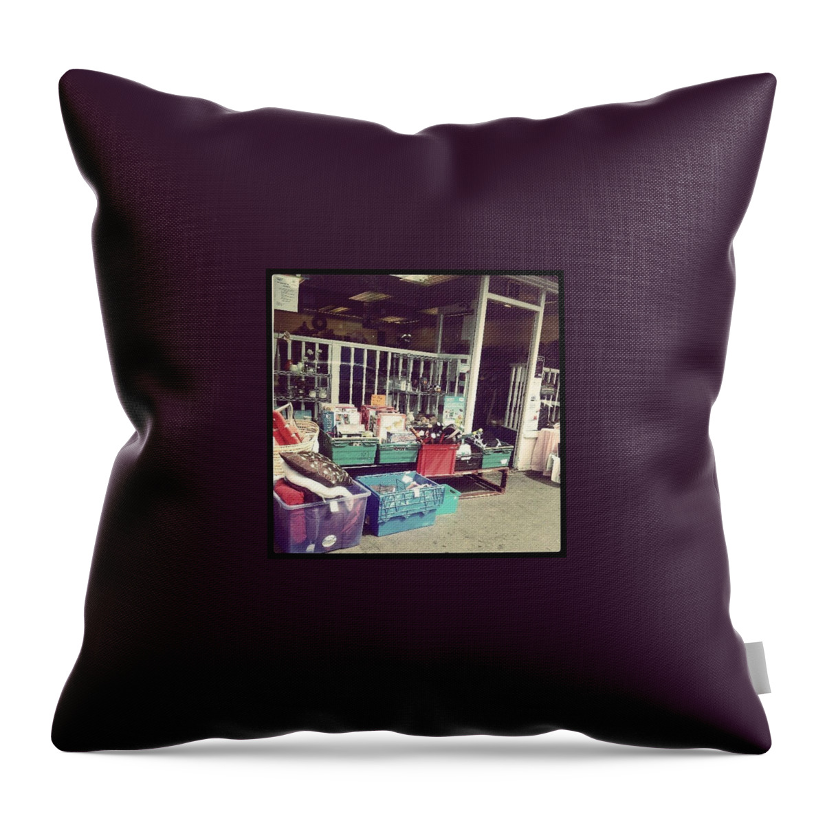  Throw Pillow featuring the photograph Love Rooting Through Brickabrack by Abbie Shores