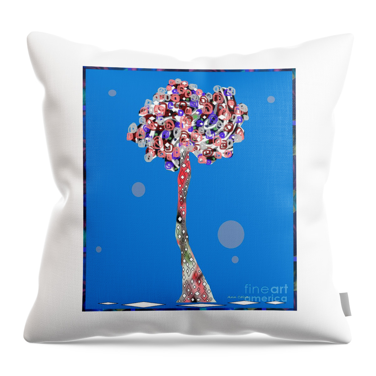 Home D�cor Throw Pillow featuring the mixed media Love Tree by Ann Calvo